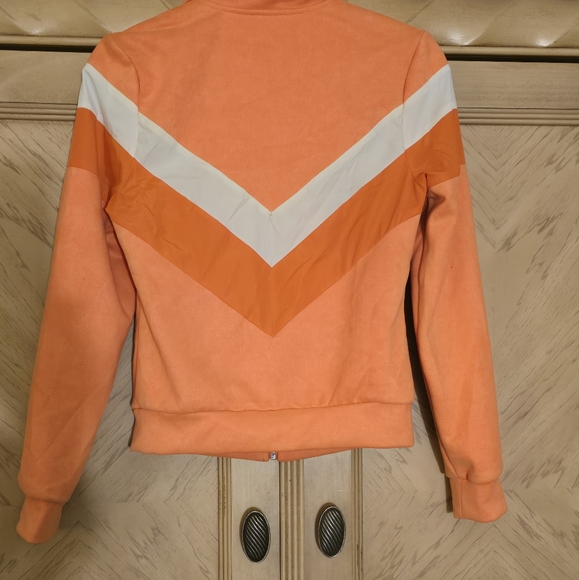 SO REAL Size Medium Orange and white track jacket. Please read description. - Picture 9 of 10